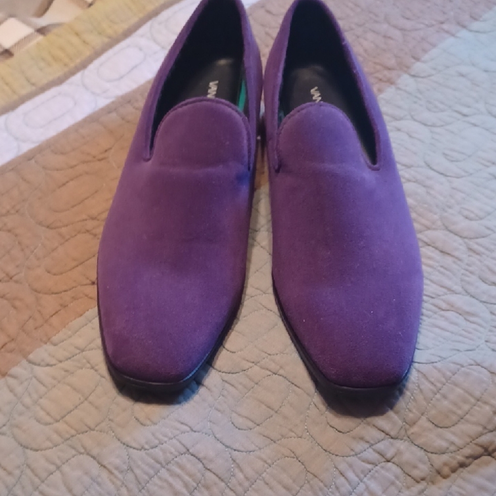 Mens Angel Purple Suede Loafers Sleek Slip-On Design. Sz 12M